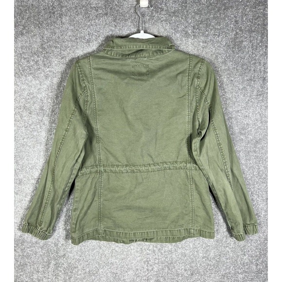 Old Navy Long Sleeve Utility Cargo Field Jacket Womens Small Green Pockets Zip - Picture 2 of 16